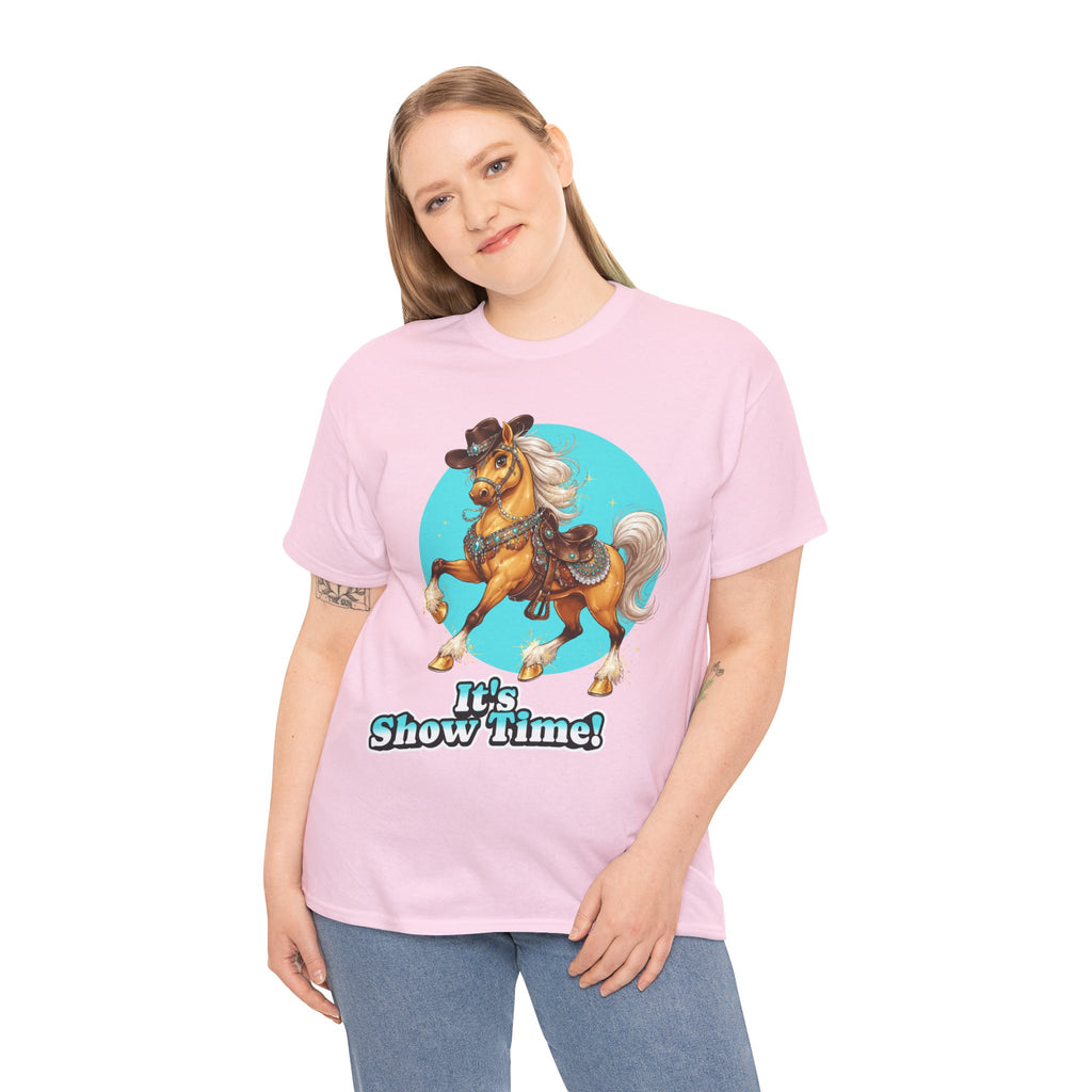 "It's Show Time!" Equestrian T-Shirt | Large Logo Horse Fun Graphic Tee