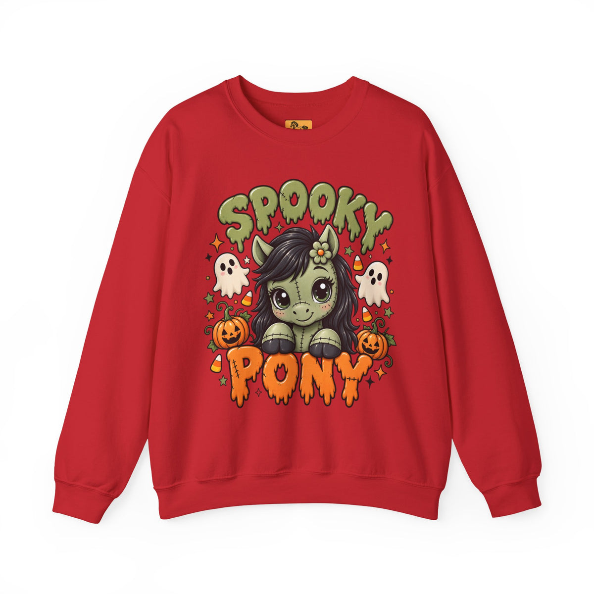 Spooky Pony Cute Halloween Sweatshirt Kawaii Stitched Pony Crewneck