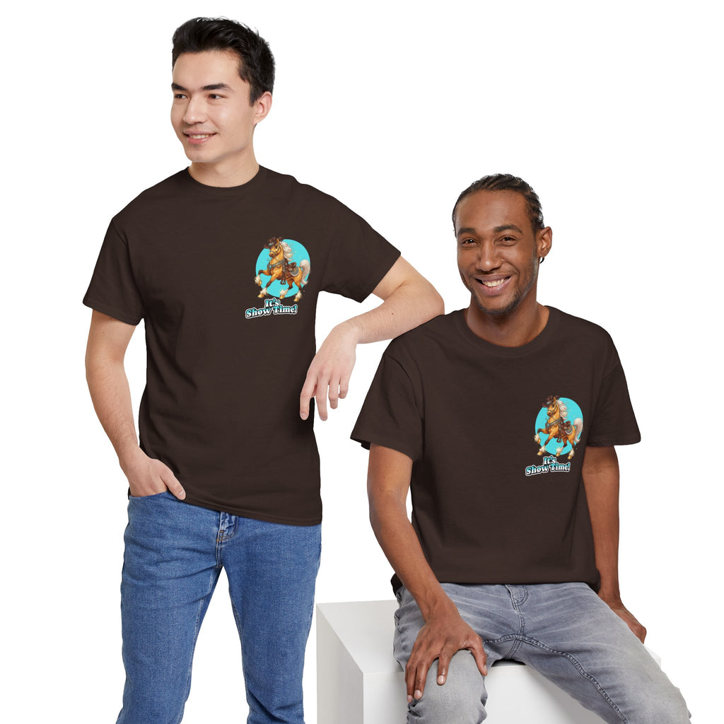 "It's Show Time!" Equestrian T-Shirt | Small Logo Horse Show Graphic Tee