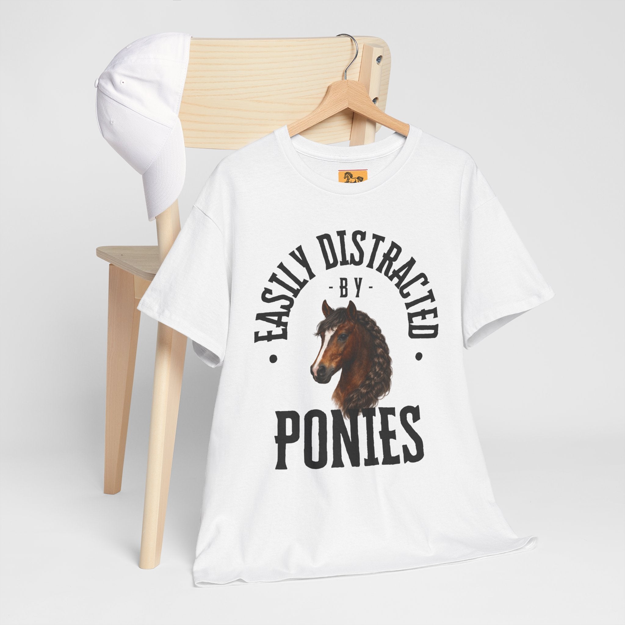 "Easily Distracted by Ponies" Equestrian T-Shirt | Funny Horse Lover Tee
