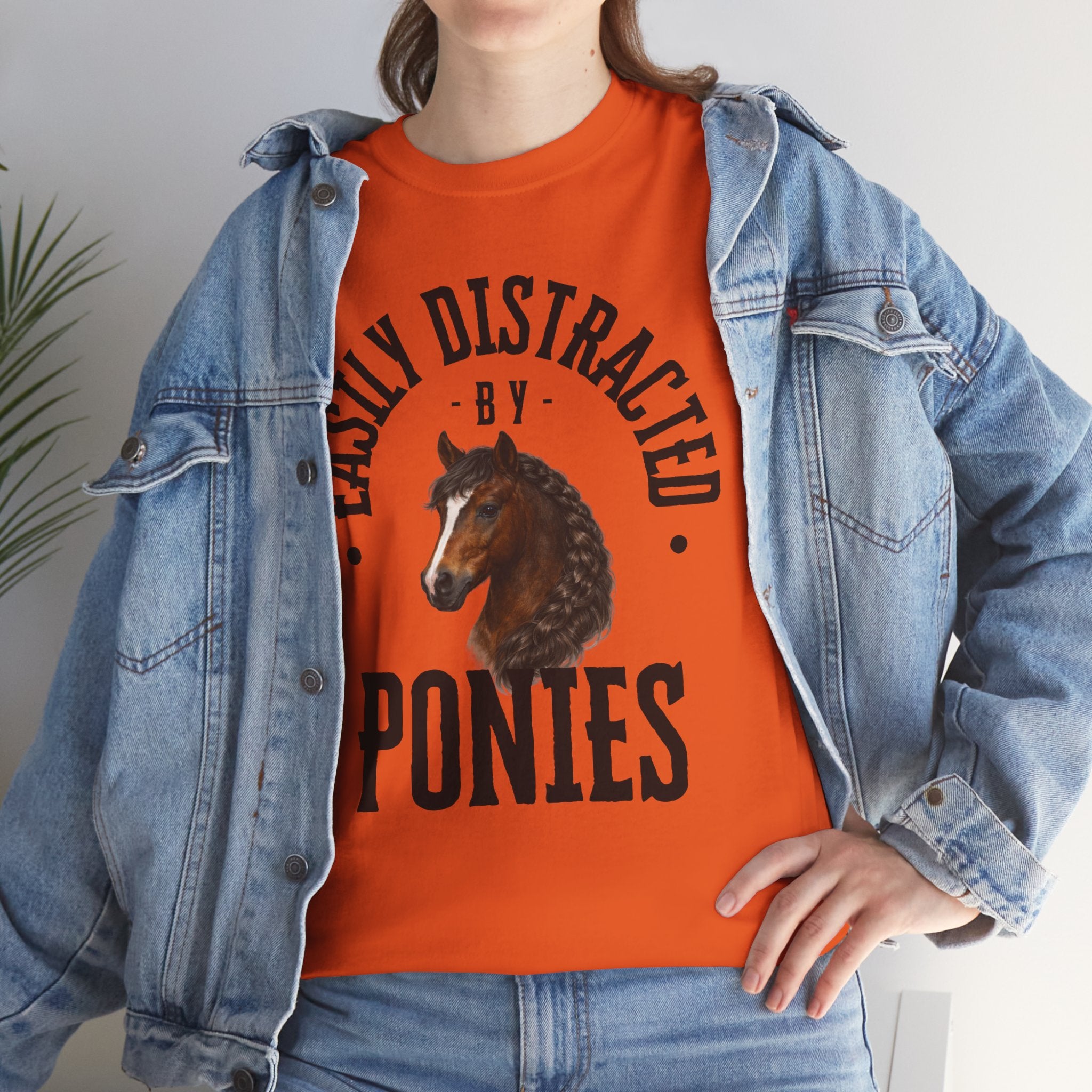 "Easily Distracted by Ponies" Equestrian T-Shirt | Funny Horse Lover Tee