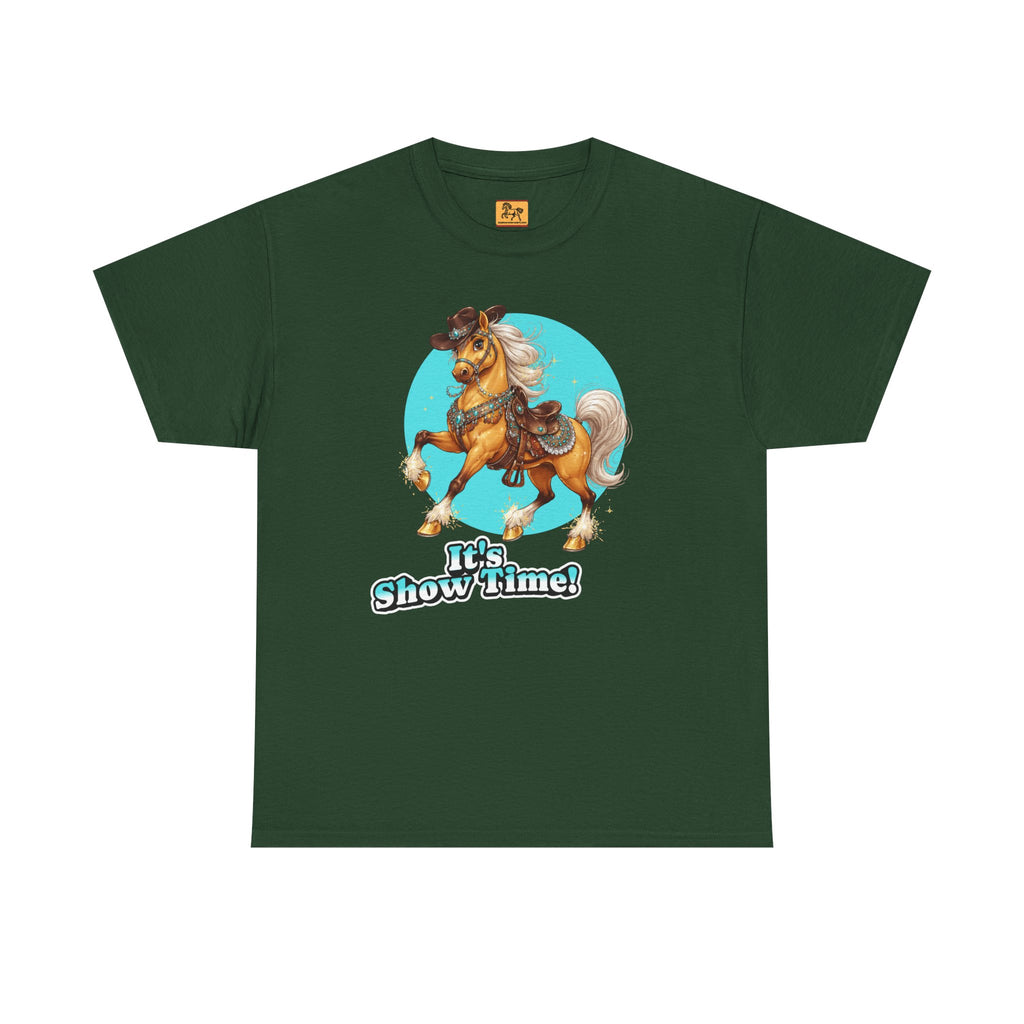"It's Show Time!" Equestrian T-Shirt Large Logo Horse Fun Graphic Tee