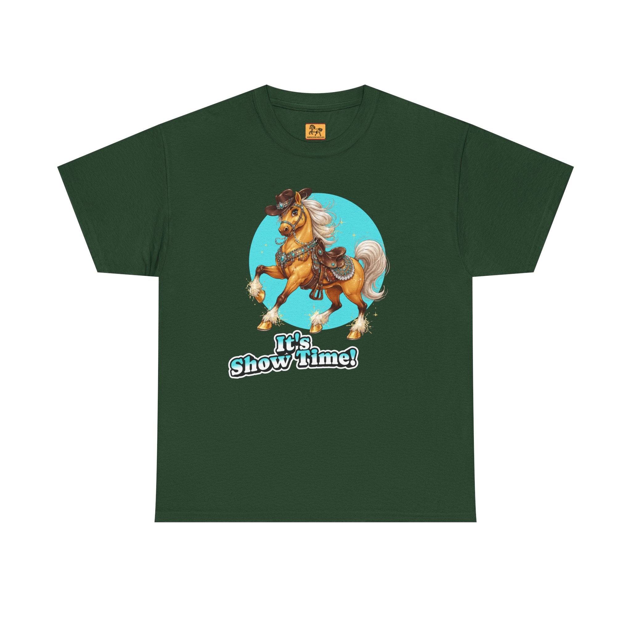 "It's Show Time!" Equestrian T-Shirt Large Logo Horse Fun Graphic Tee