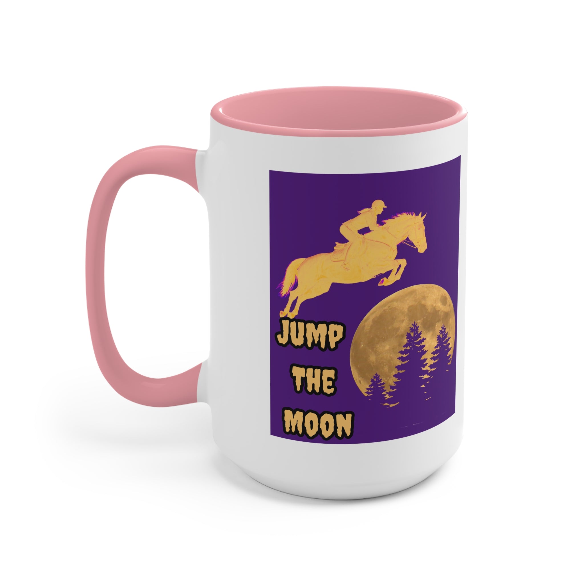 "Jump the Moon" Accent Mug — Equestrian Themed Mug