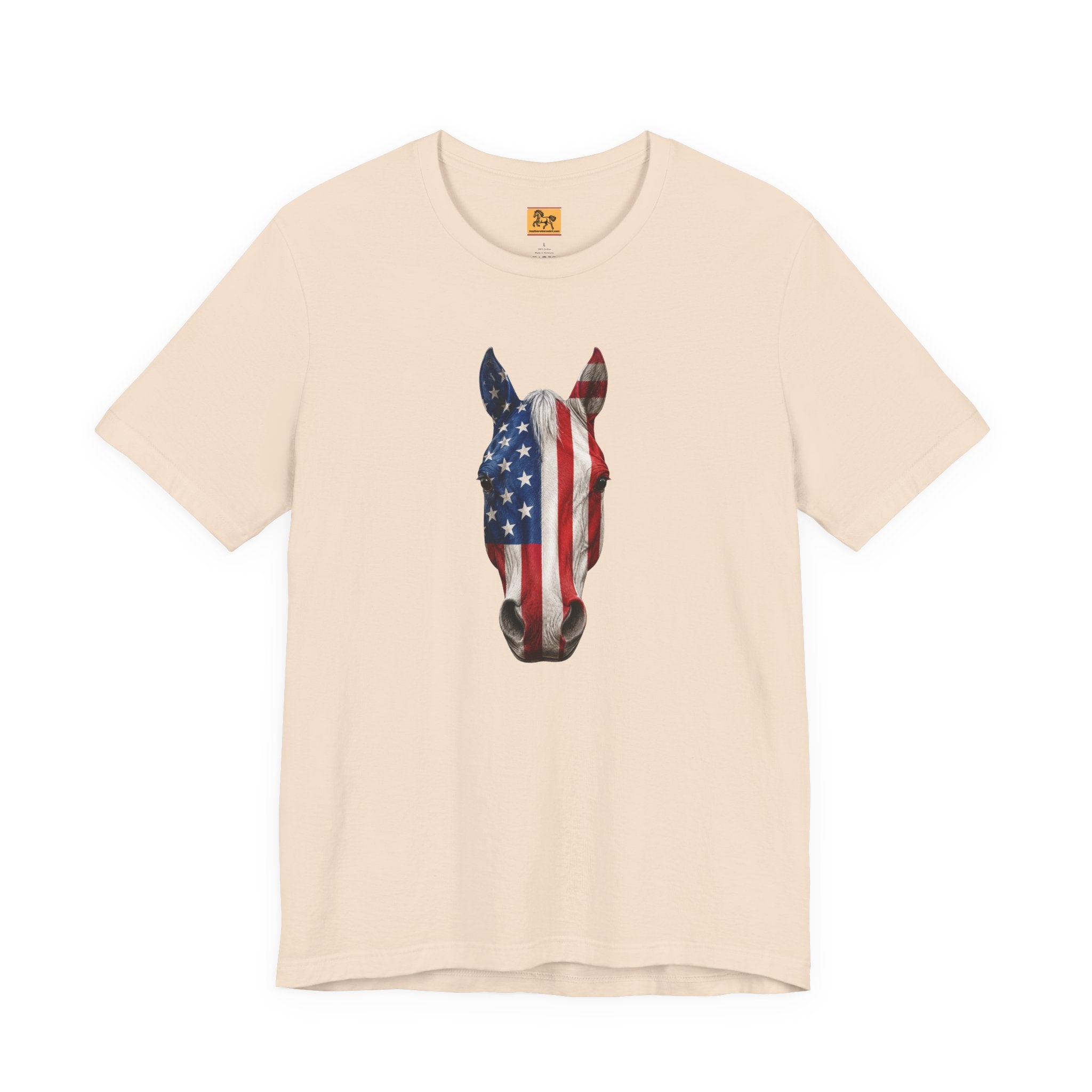 American Flag Horse Head Tee | Patriotic Equestrian T-Shirt for 4th of July