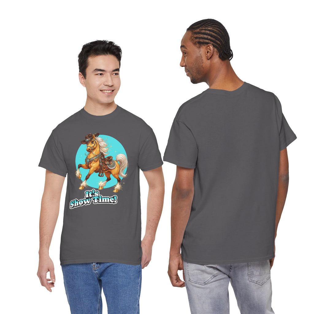 "It's Show Time!" Equestrian T-Shirt Large Logo Horse Fun Graphic Tee
