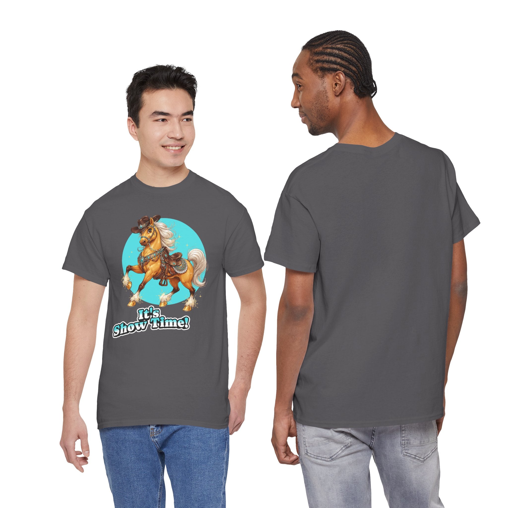 "It's Show Time!" Equestrian T-Shirt Large Logo Horse Fun Graphic Tee