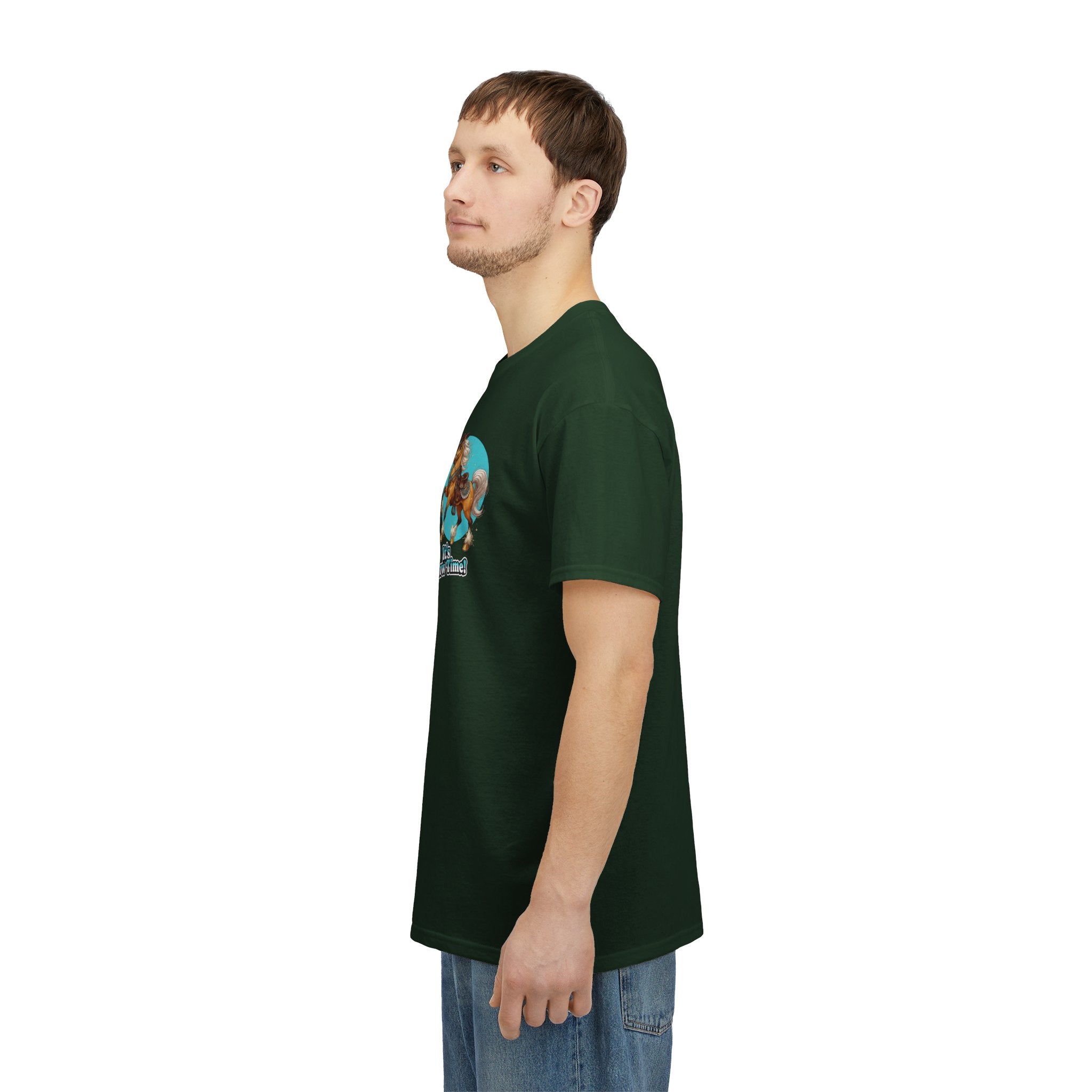 "It's Show Time!" Equestrian T-Shirt | Small Logo Horse Show Graphic Tee