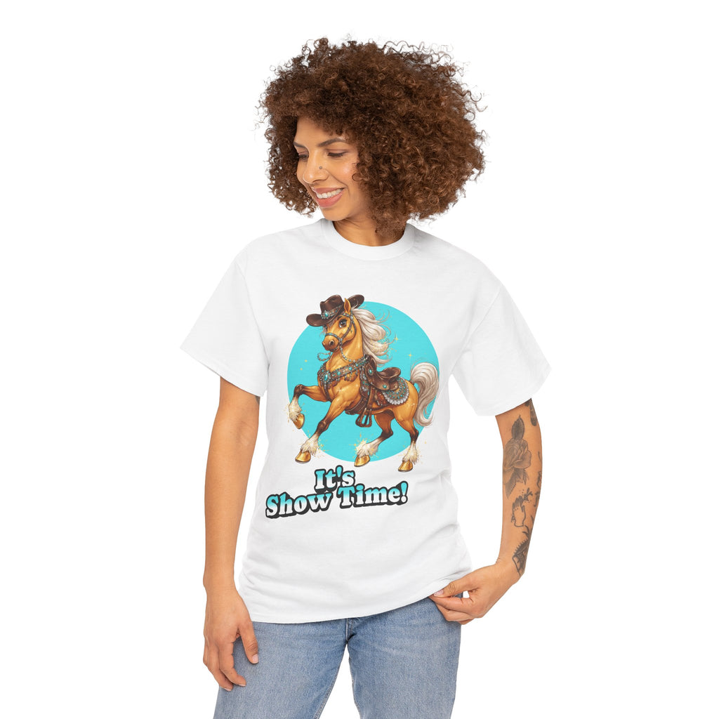 "It's Show Time!" Equestrian T-Shirt | Large Logo Horse Fun Graphic Tee
