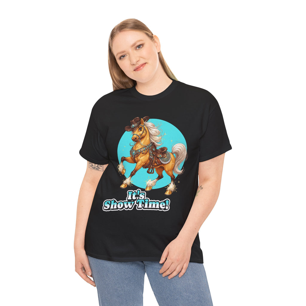 "It's Show Time!" Equestrian T-Shirt | Large Logo Horse Fun Graphic Tee