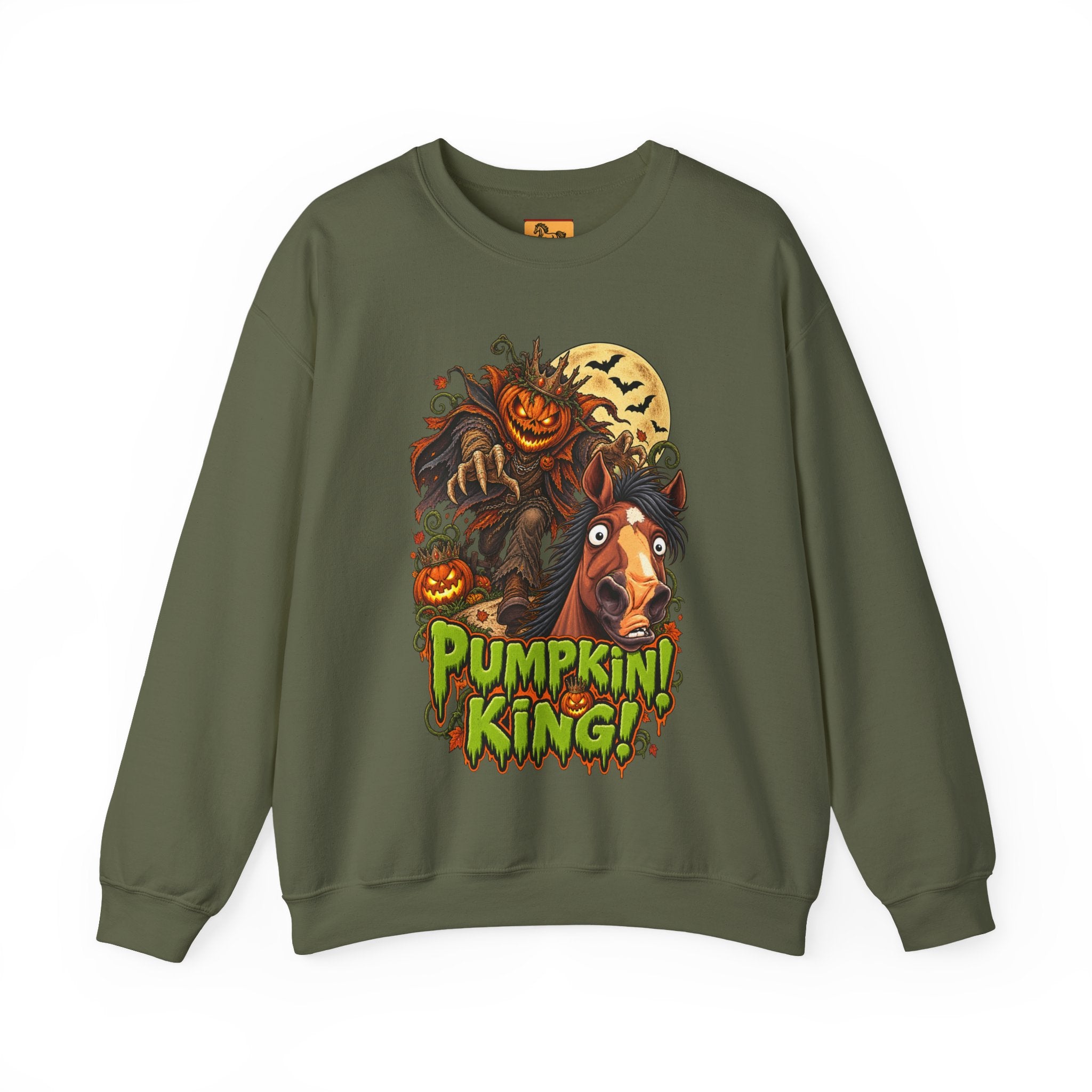 Pumpkin King! Spooky Horse Halloween Sweatshirt Funny Haunted Pony Crewneck