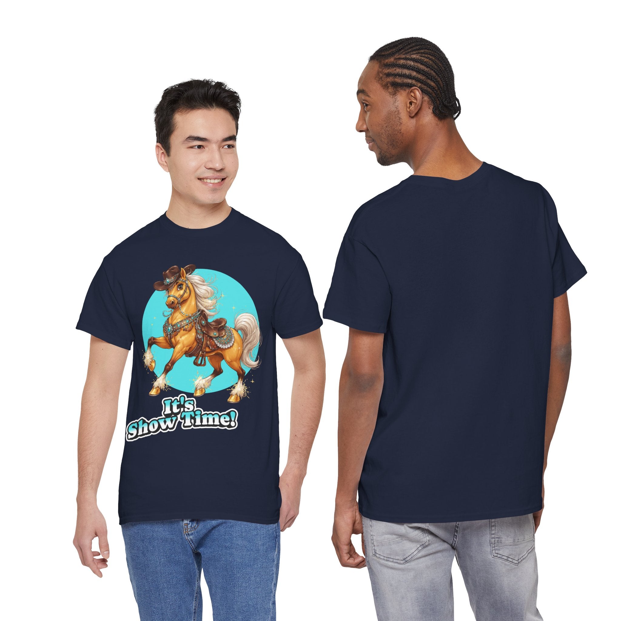 "It's Show Time!" Equestrian T-Shirt | Large Logo Horse Fun Graphic Tee