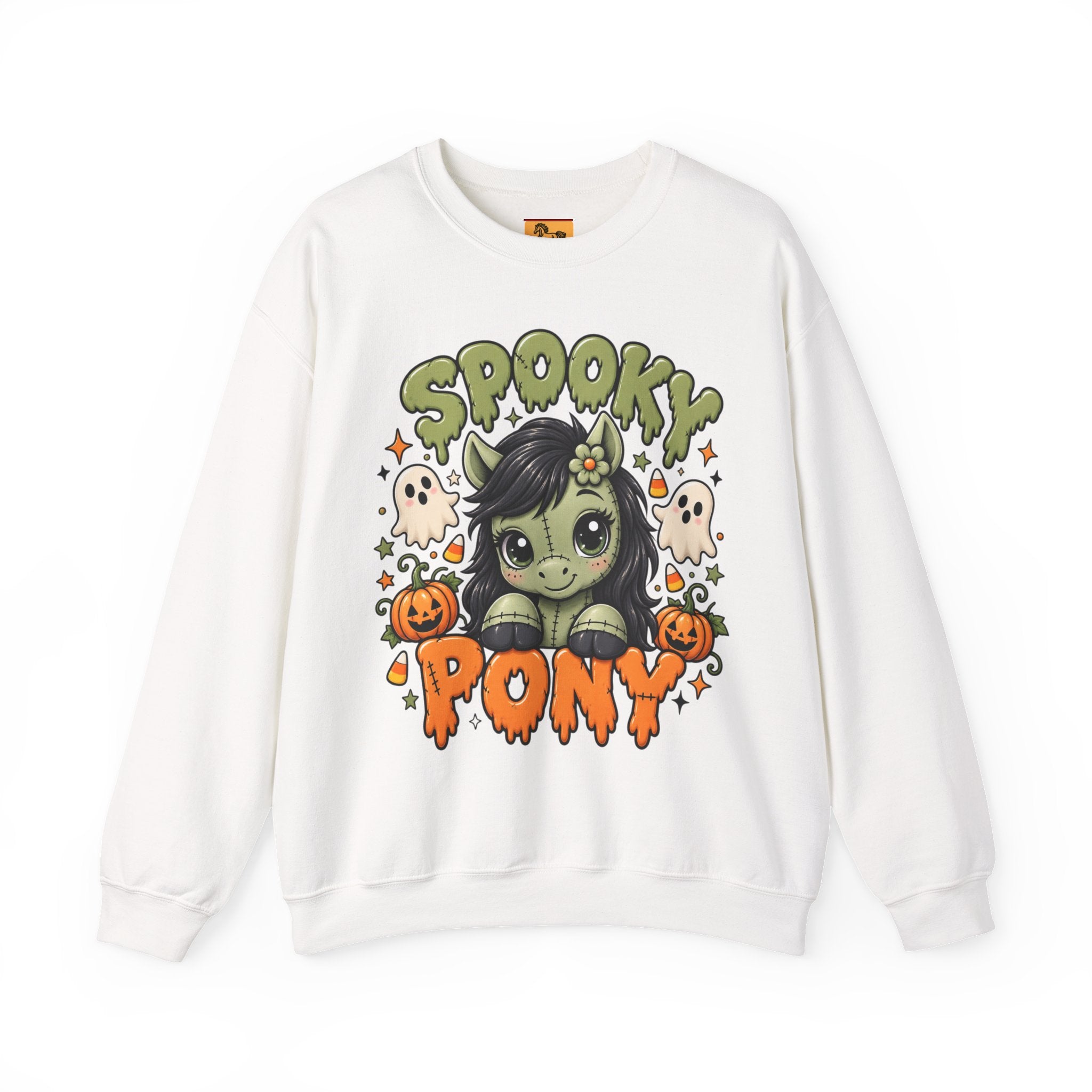 Spooky Pony Cute Halloween Sweatshirt Kawaii Stitched Pony Crewneck