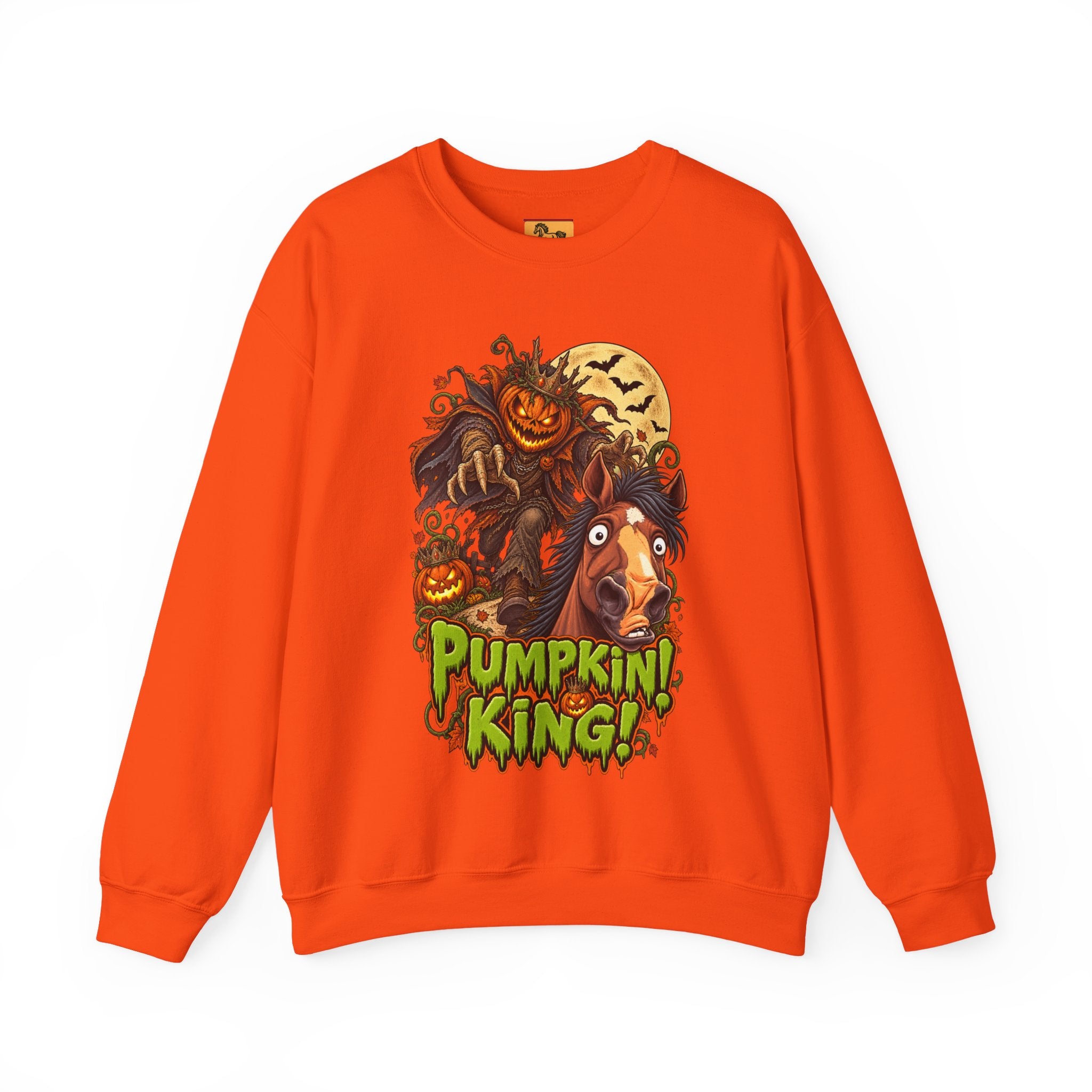 Pumpkin King! Spooky Horse Halloween Sweatshirt Funny Haunted Pony Crewneck