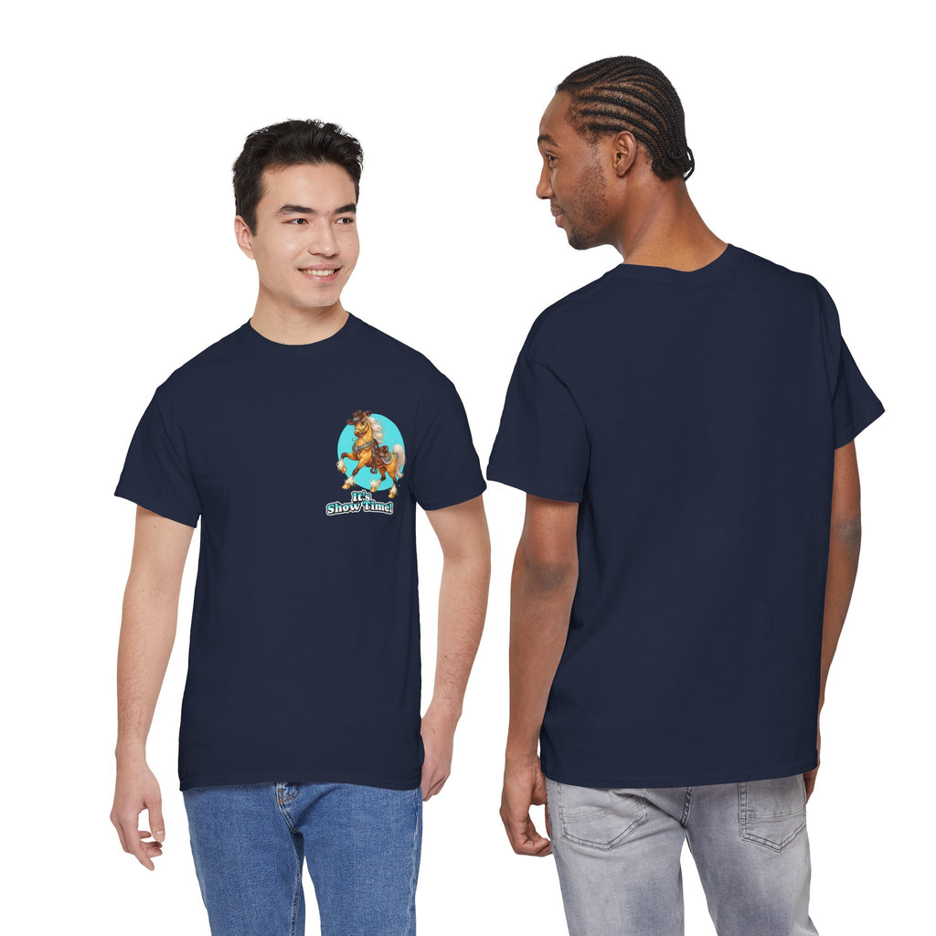 "It's Show Time!" Equestrian T-Shirt | Small Logo Horse Show Graphic Tee