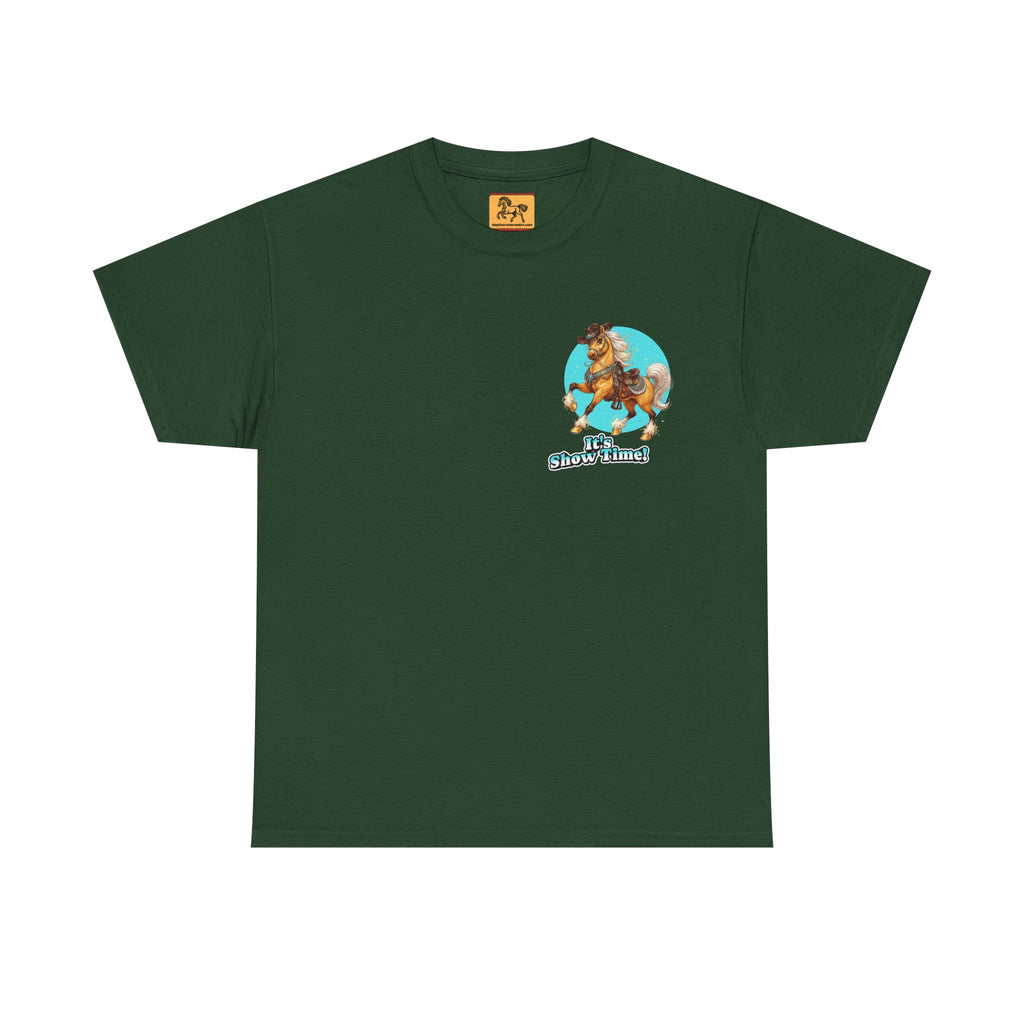 "It's Show Time!" Equestrian T-Shirt | Small Logo Horse Show Graphic Tee