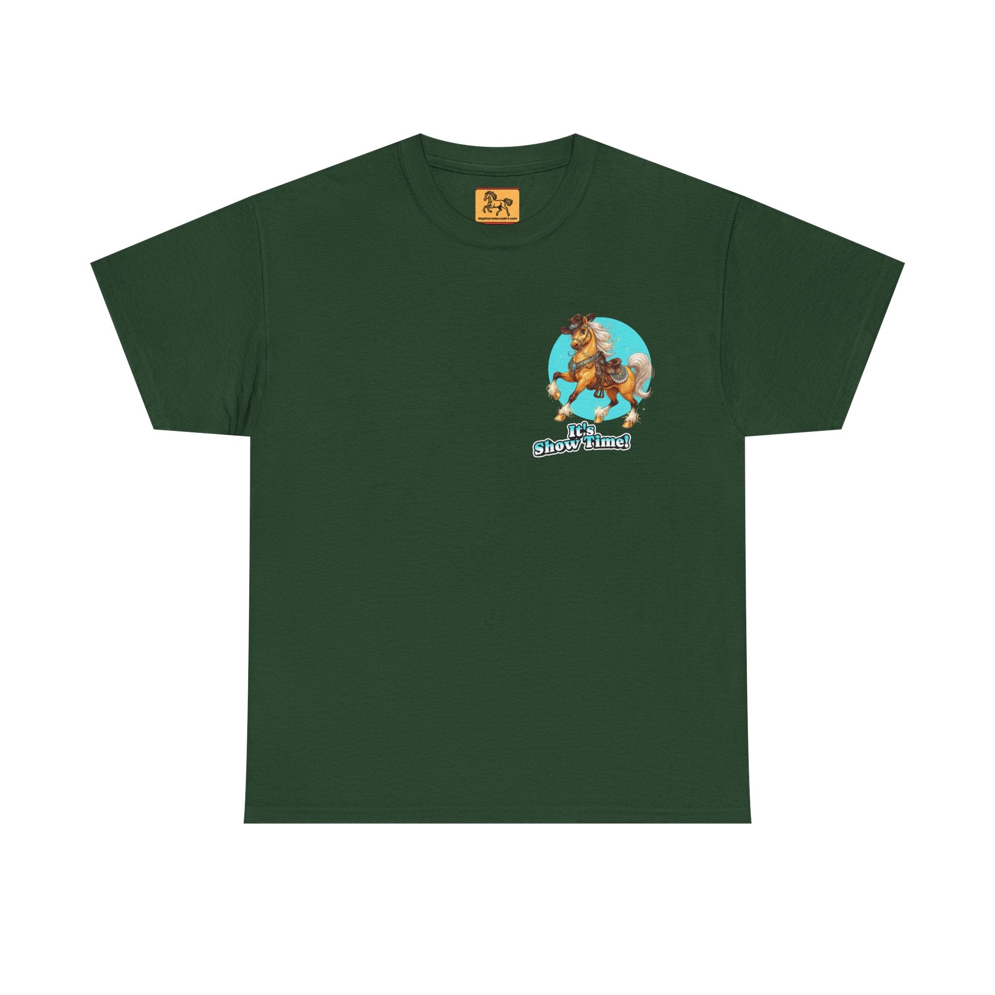 "It's Show Time!" Equestrian T-Shirt | Small Logo Horse Show Graphic Tee