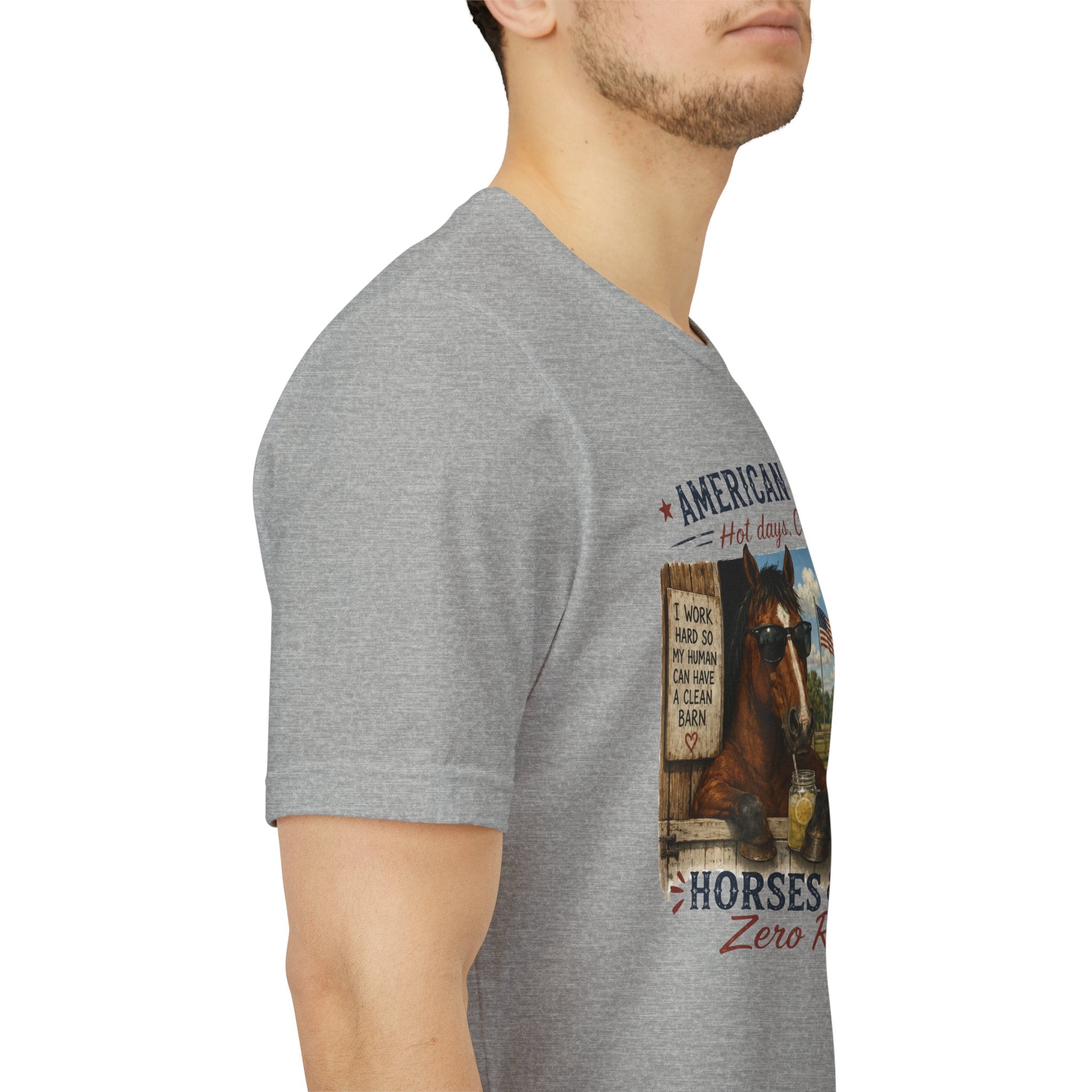 American Summer Horses T-Shirt | "Horses & Zero Rush" Vintage Farm Tee
