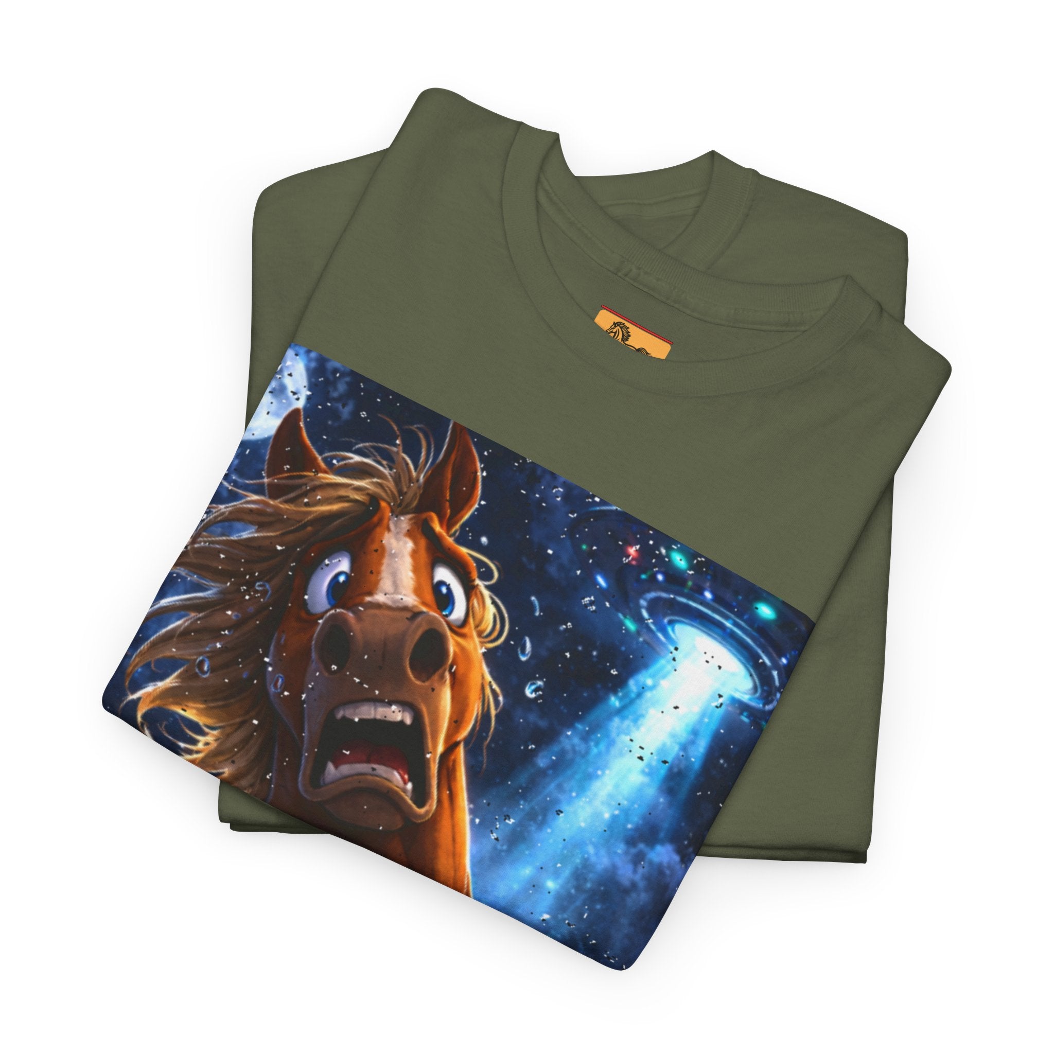 Horse Selfie Surreal Graphic T-Shirt | Funny "Hay There" Horse Art Tee