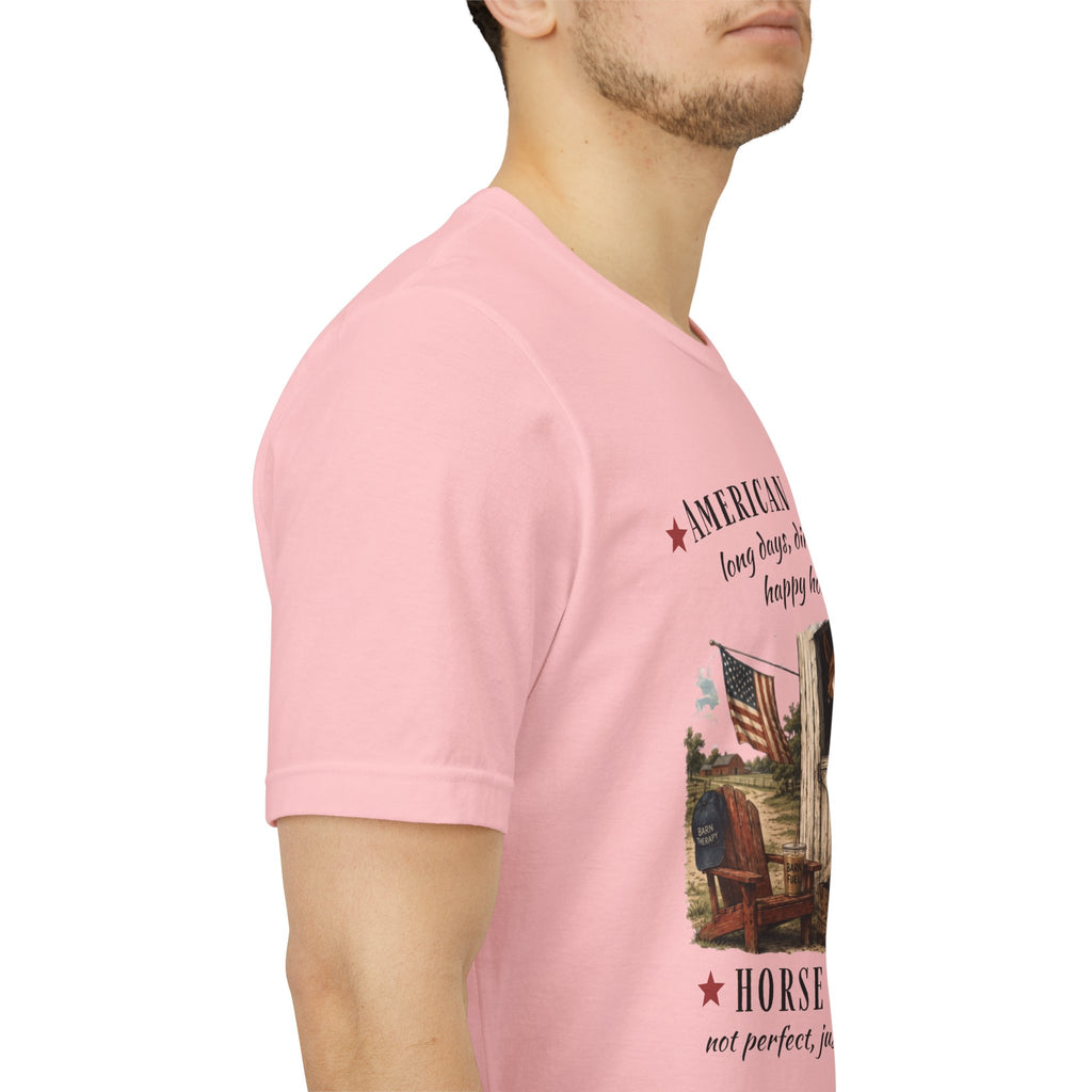 Horse Life American Summer T-Shirt | Rustic Equestrian Vintage Tee