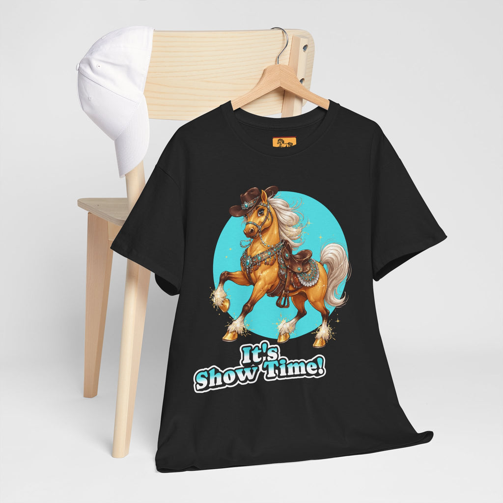 "It's Show Time!" Equestrian T-Shirt | Large Logo Horse Fun Graphic Tee