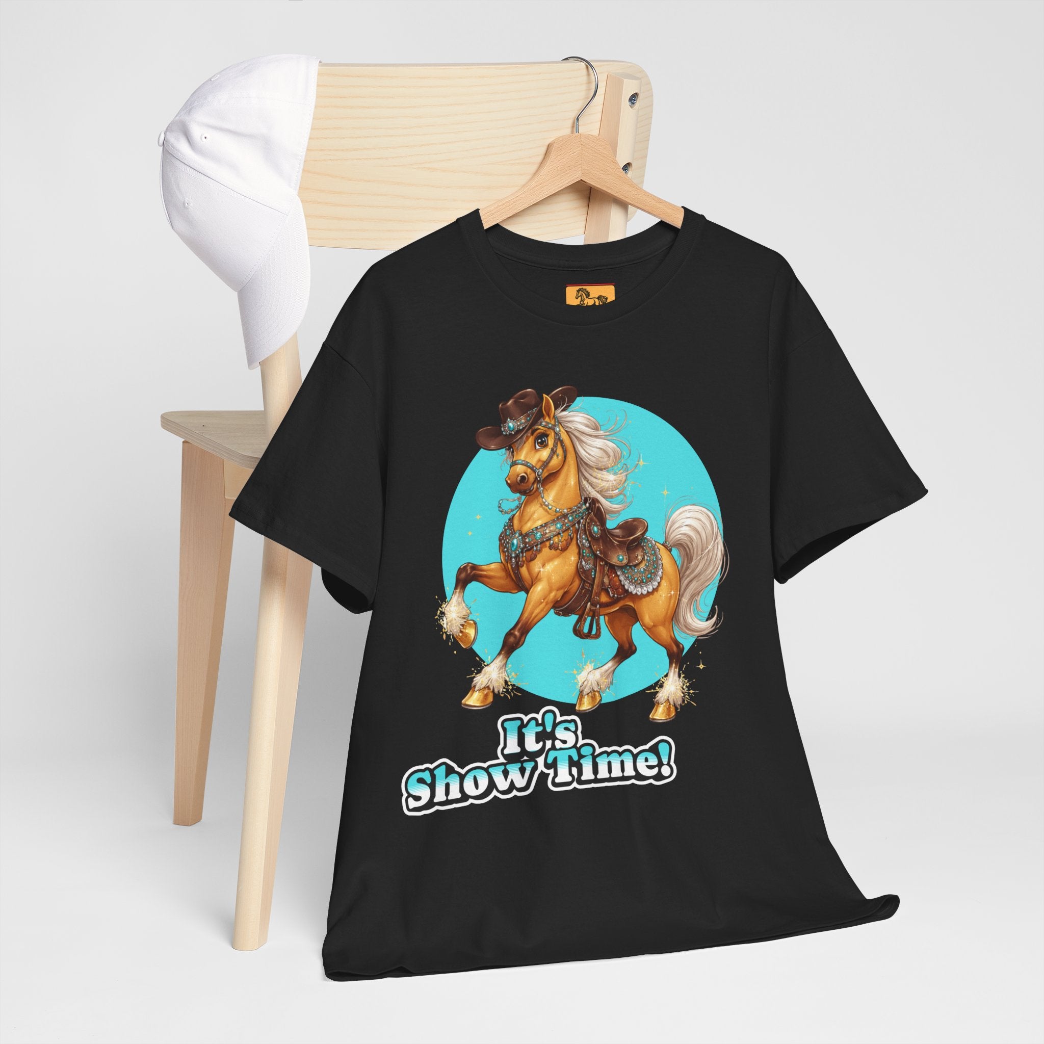 "It's Show Time!" Equestrian T-Shirt | Large Logo Horse Fun Graphic Tee
