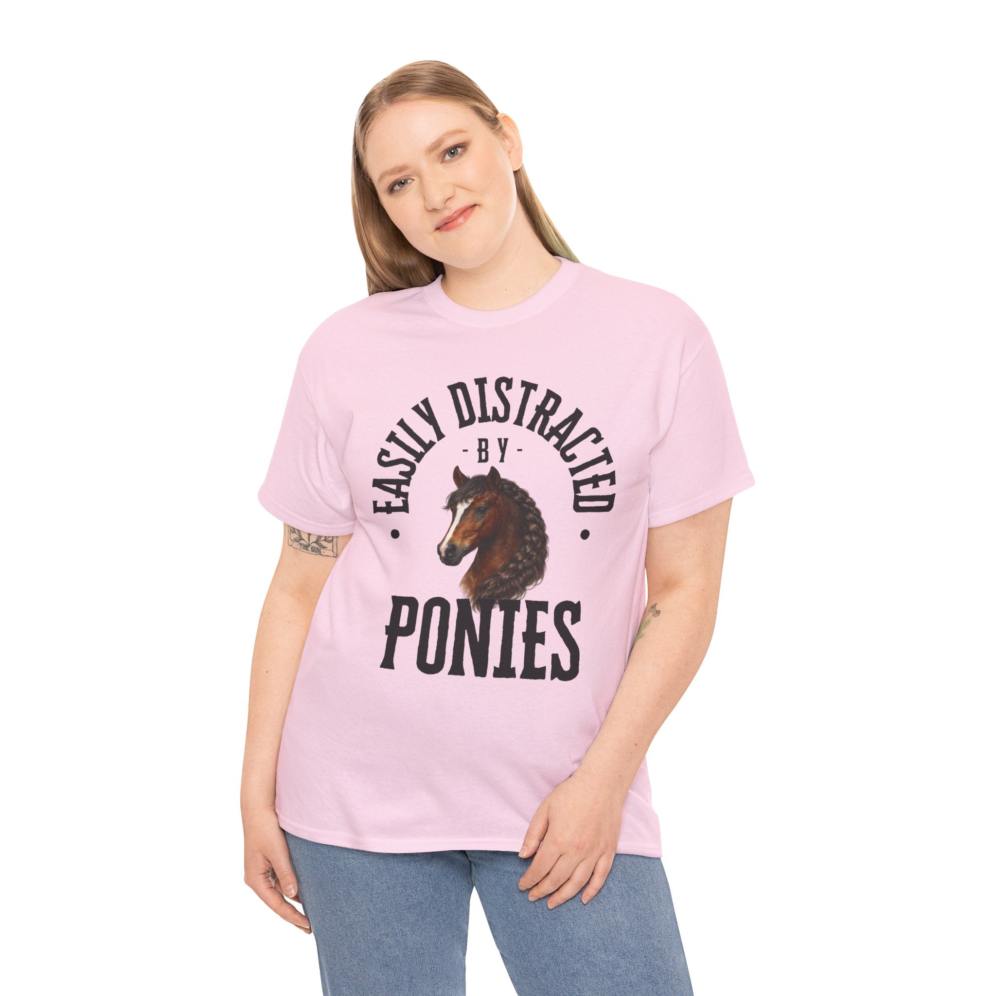"Easily Distracted by Ponies" Equestrian T-Shirt | Funny Horse Lover Tee
