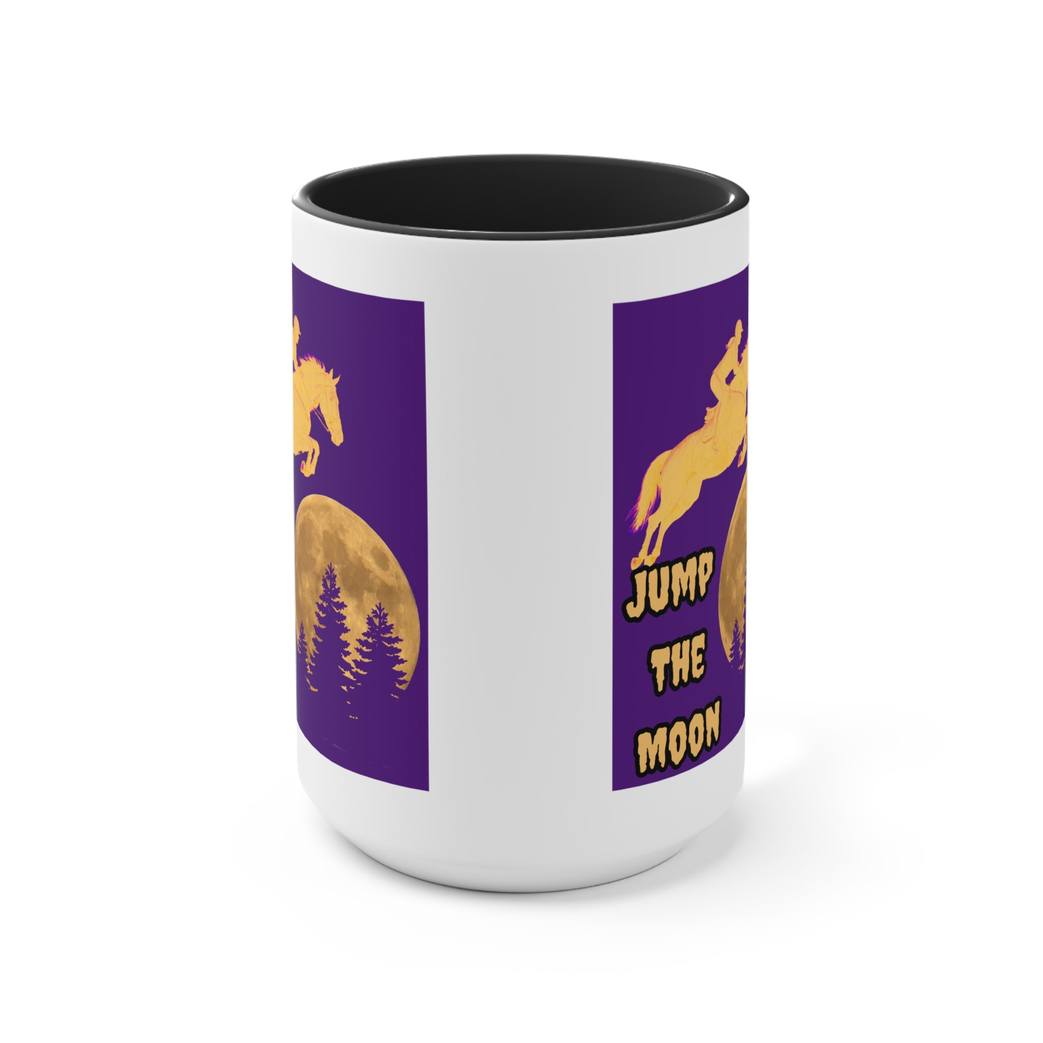 "Jump the Moon" Accent Mug — Equestrian Themed Mug