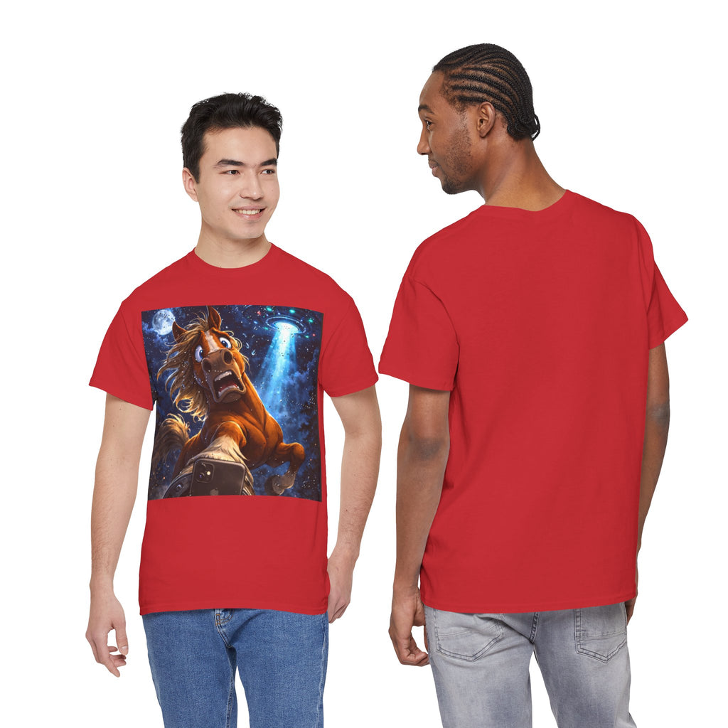 Horse Selfie Surreal Graphic T-Shirt | Funny "Hay There" Horse Art Tee