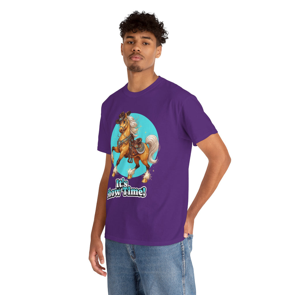 "It's Show Time!" Equestrian T-Shirt | Large Logo Horse Fun Graphic Tee