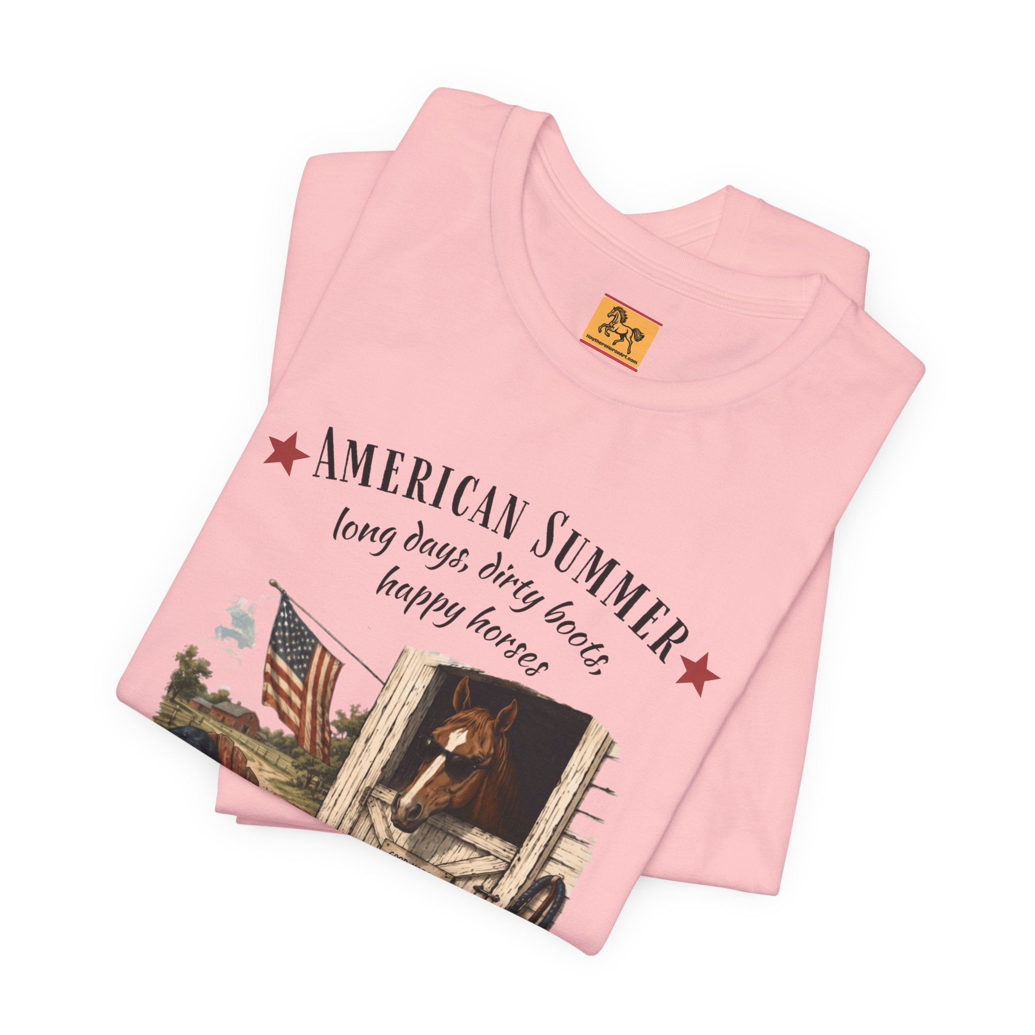 Horse Life American Summer T-Shirt | Rustic Equestrian Vintage Tee