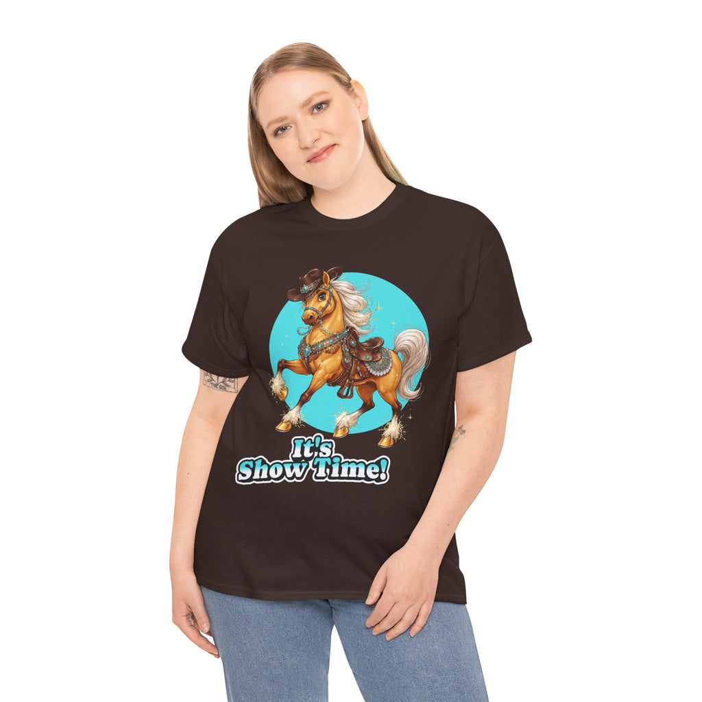 "It's Show Time!" Equestrian T-Shirt | Large Logo Horse Fun Graphic Tee