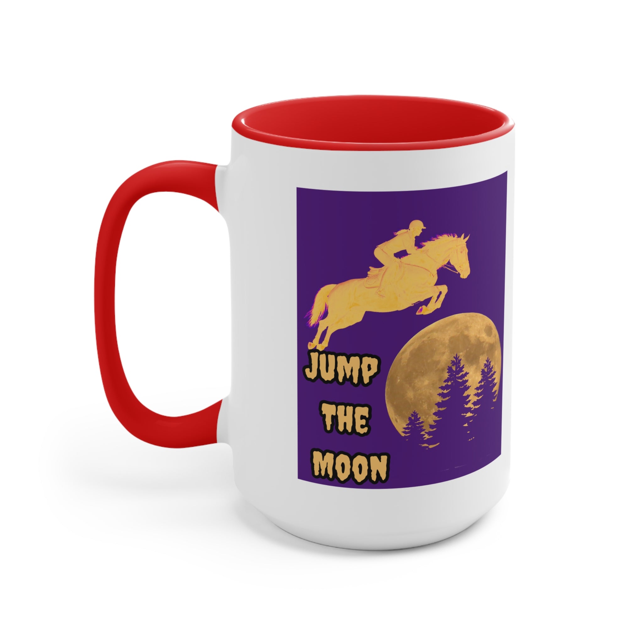 "Jump the Moon" Accent Mug — Equestrian Themed Mug