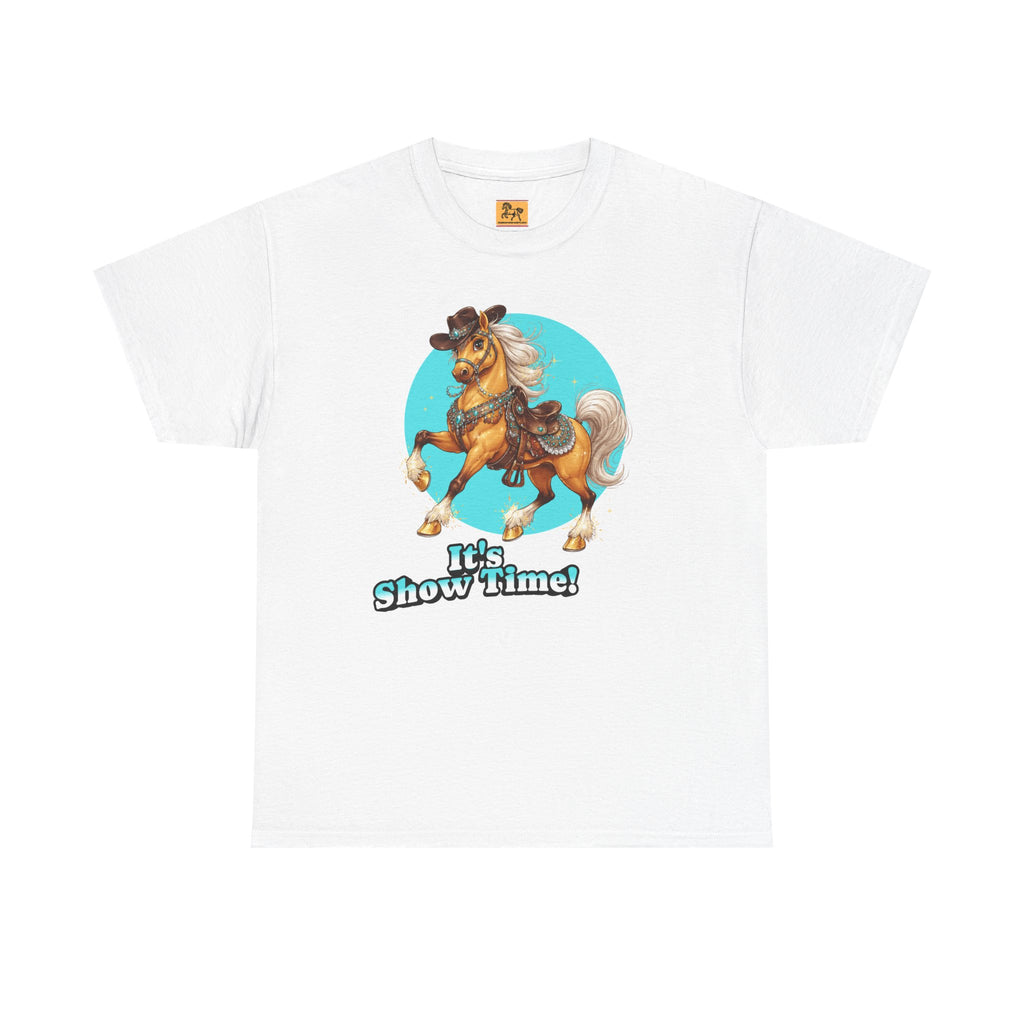 "It's Show Time!" Equestrian T-Shirt Large Logo Horse Fun Graphic Tee
