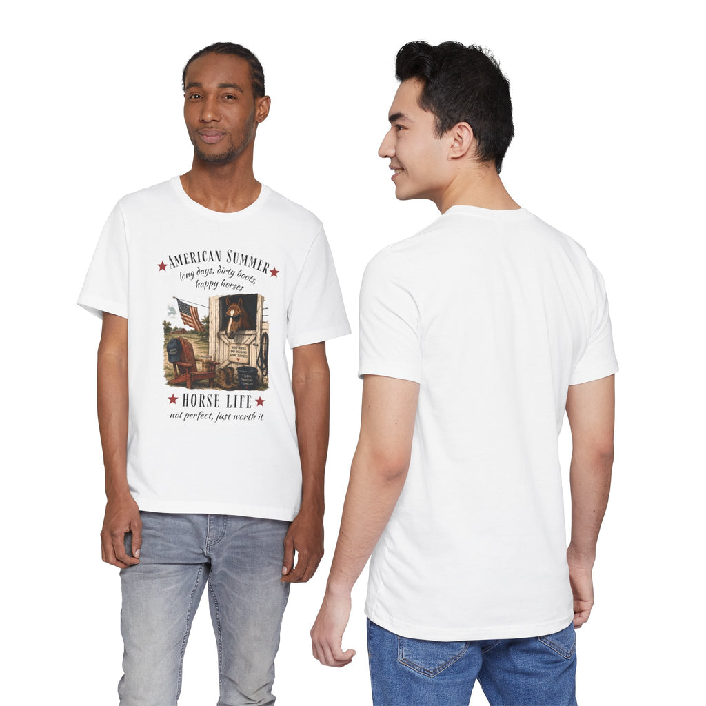 Horse Life American Summer T-Shirt | Rustic Equestrian Vintage Tee