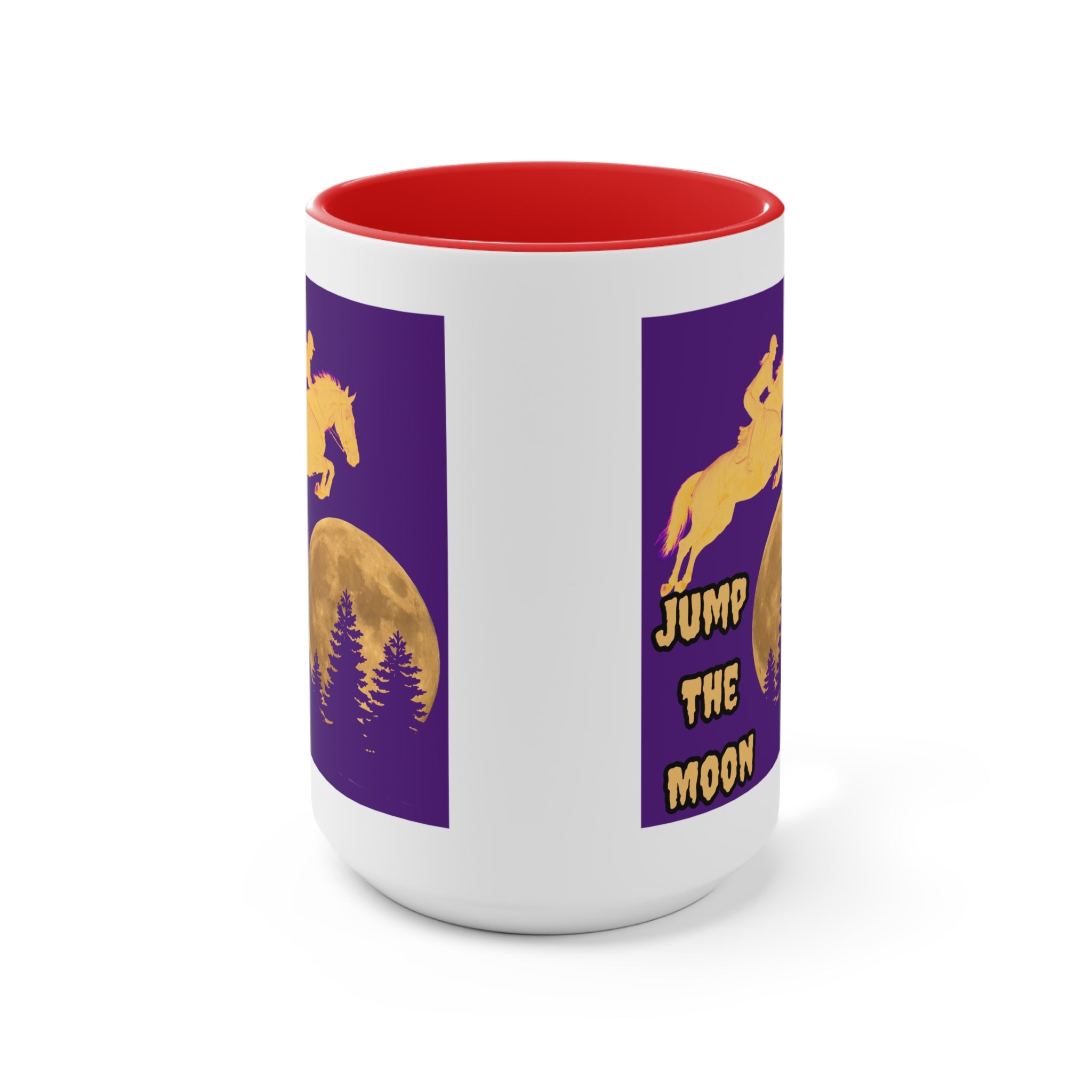 "Jump the Moon" Accent Mug — Equestrian Themed Mug