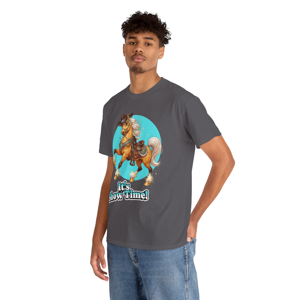 "It's Show Time!" Equestrian T-Shirt | Large Logo Horse Fun Graphic Tee